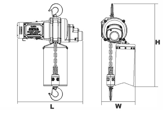 Palăng xích điện mini 250kg DU 825 1