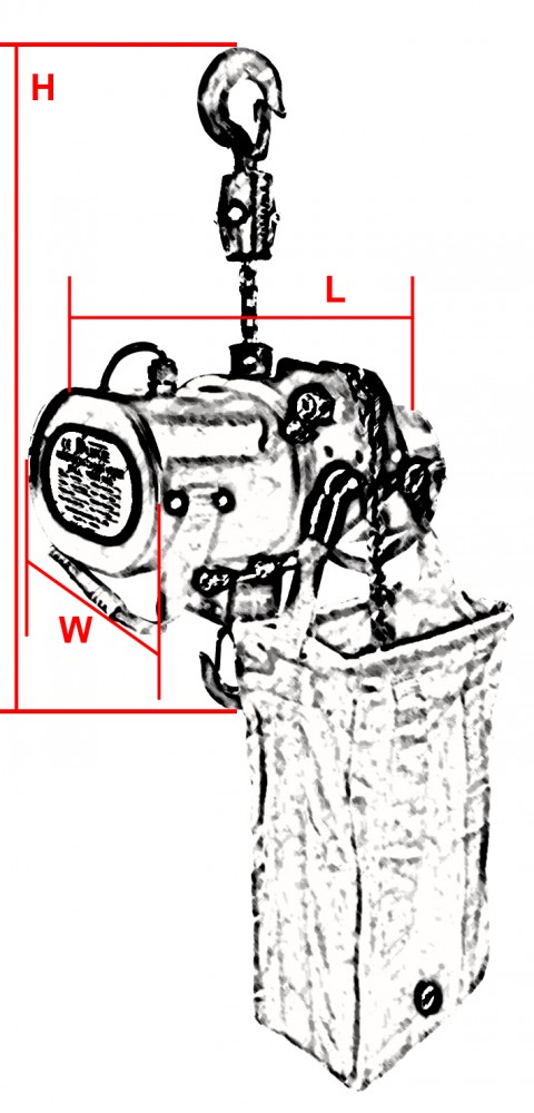 Palăng xích điện treo ngược 1000kg DUKE CH 1000 1