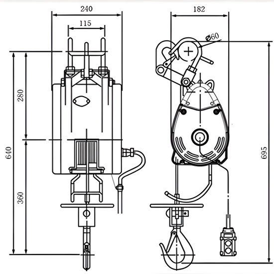 Tời cáp điện mini KONDO LES 160A
