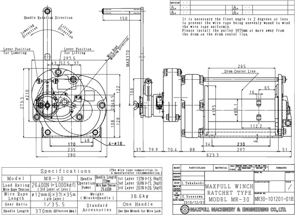 Tời cáp quay tay loại bánh cóc 3000kg Maxpull MR 30 1