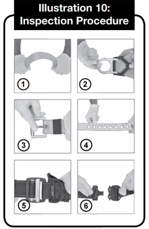 kiểm tra toàn thân dây đai trước mỗi lần sử dụng
