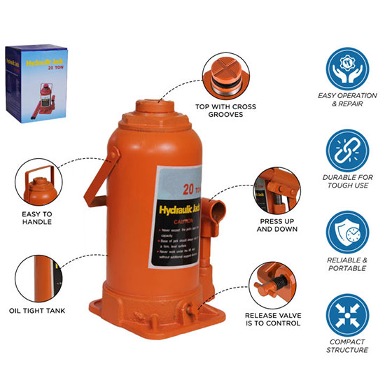 Con đội thủy lực 20 tấn Asaki AK 0008