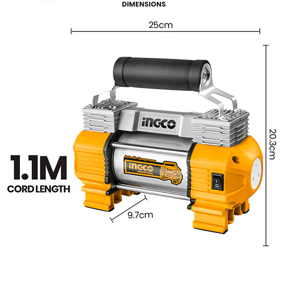 Máy bơm lốp xe ô tô nguồn DC 12V INGCO AAC2508 2