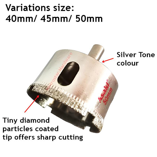 Mũi khoan lỗ thủy tinh 50mm ASAKI AK 3385 1