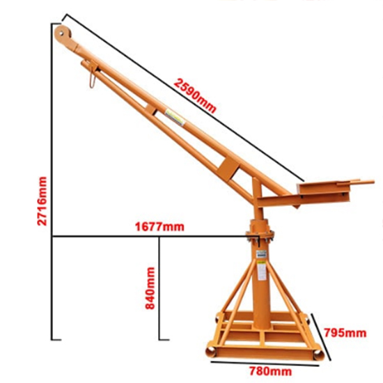 Cần cẩu xây dựng nhỏ 800kg nâng bê tông mini