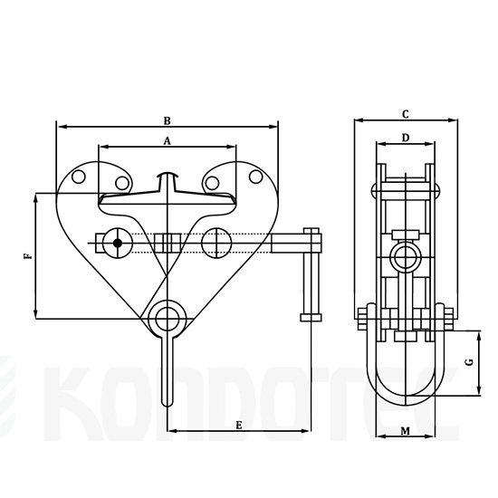 Kẹp nâng dầm I KONDOTEC JTS 1