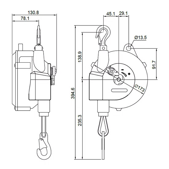 Tời cân bằng lò xo 9 15 kg SB 15K