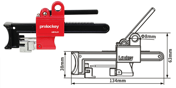 Khóa van bi đa năng 6mm đến 101mm PROLOCKEY UBVL01 5