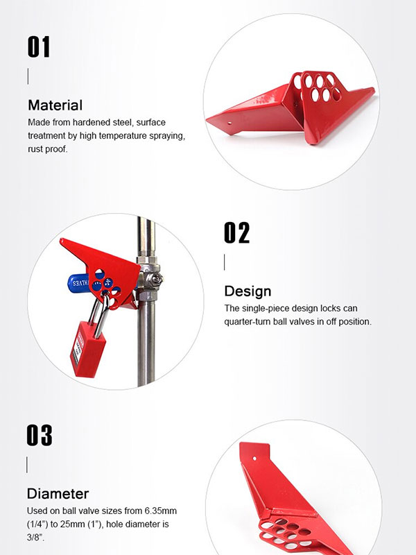 Khóa van bi xoay 6 35mm đến 25mm LOCKEY SBVL01 2