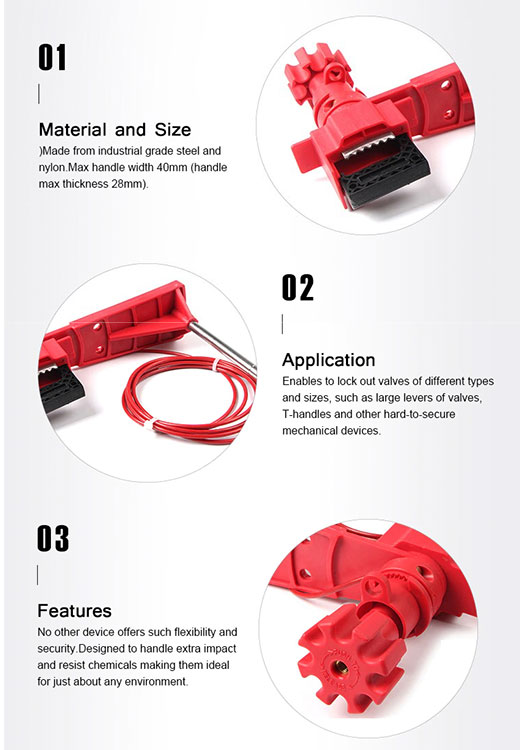 Khóa van cổng đa năng với cánh tay và cáp Lockey UVL05 1