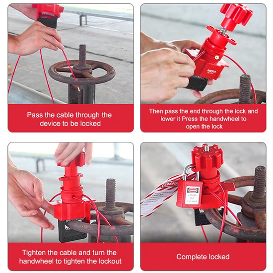 Khóa van cổng tay quay đa năng có cáp PROLOCKEY UVL03 4