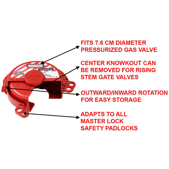 Khóa van khí điều áp cho tay nắm van có đường kính tới 76mm Master Lock S3910 2