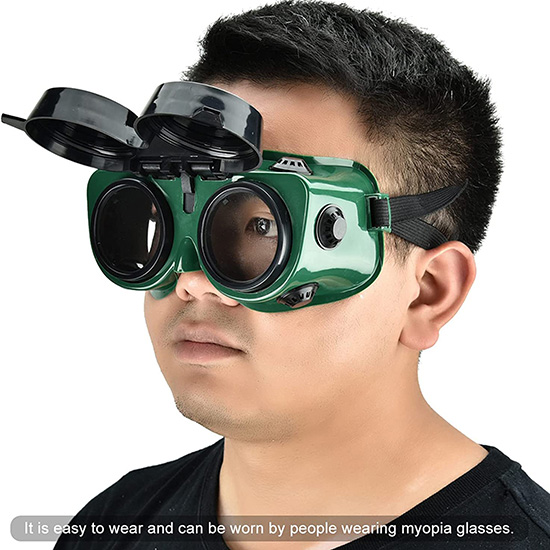 Kính hàn chì hai lớp mắt kính Blue Eagle GW250 2