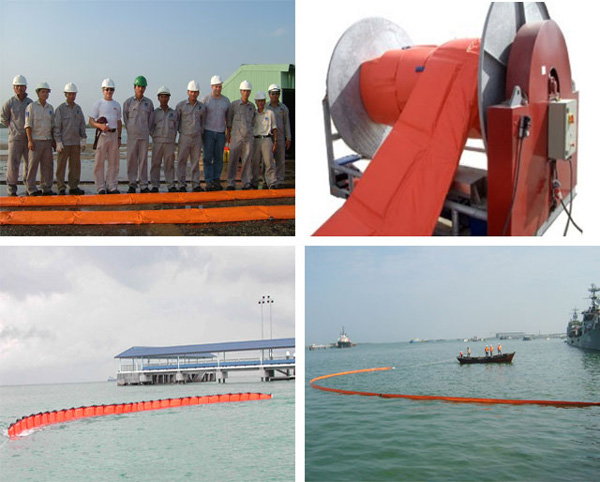 phao quay dau tran tu noi ban dep oil fence boom 1