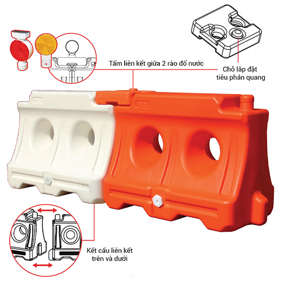 Rào chắn phân làn đổ nước mini Hi Q RS 800