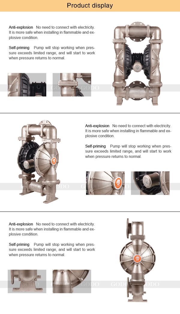 Bơm Màng Khí Nén GODO QBY3 125 INOX 1