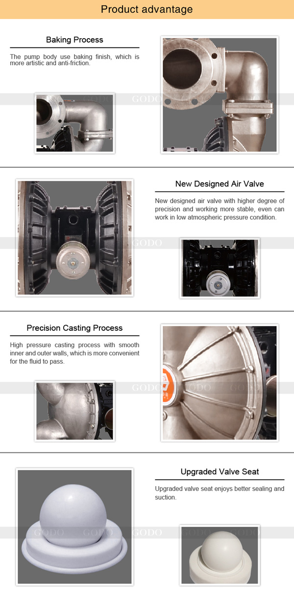 Bơm Màng Khí Nén GODO QBY3 125 INOX 2