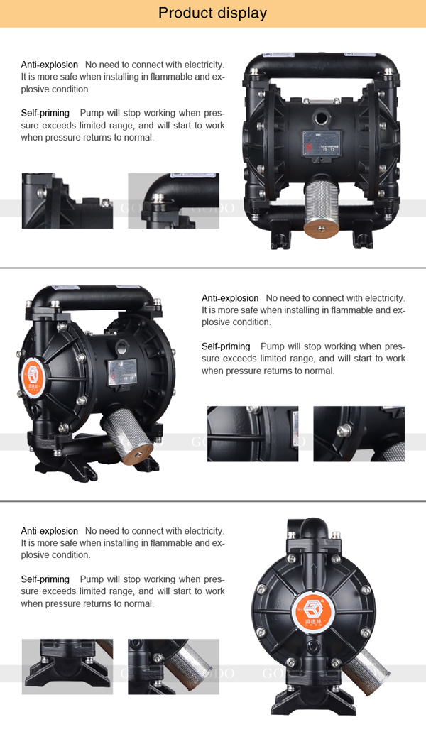 Bơm Màng Khí Nén GODO QBY3 25A HỢP KIM NHÔM 1