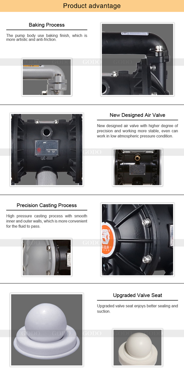 Bơm Màng Khí Nén GODO QBY3 25A HỢP KIM NHÔM 2