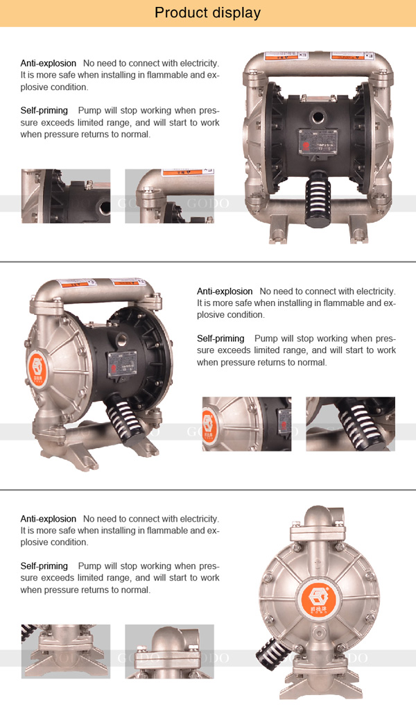 Bơm Màng Khí Nén GODO QBY3 25A INOX 1