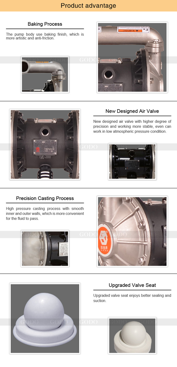 Bơm Màng Khí Nén GODO QBY3 25A INOX 2