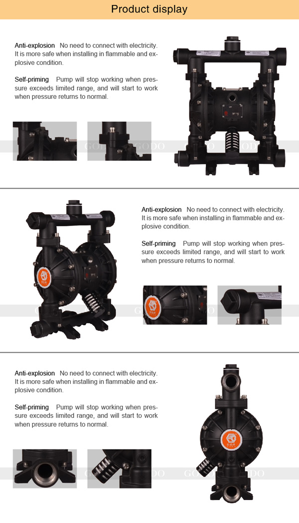 Bơm Màng Khí Nén GODO QBY3 32 HỢP KIM NHÔM 1