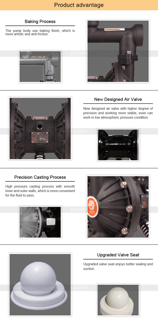 Máy bơm màng khí nén thân hợp kim nhôm GODO QBY3 50 2