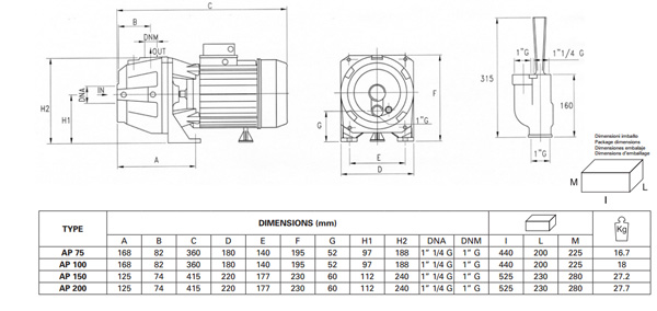 Máy bơm nước dân dụng Pentax AP 100 1