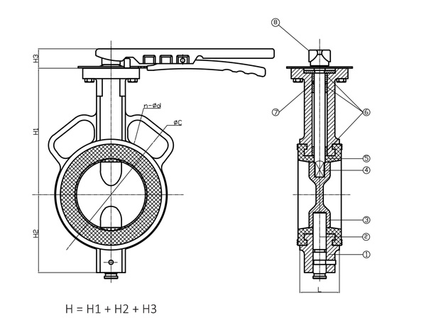 Van bướm gạt tay DN50 SHINYI WBLS 0050 3