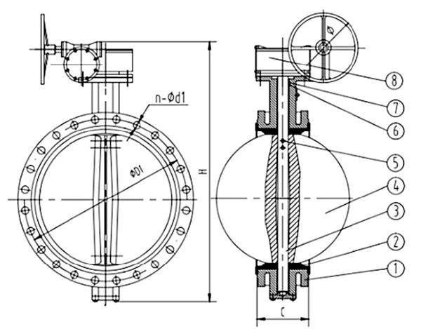 Van bướm mặt bích DN350 SHINYI FBGS 0350 1