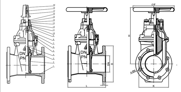 Van cổng ty chìm tay quay SHINYI RVHX 3