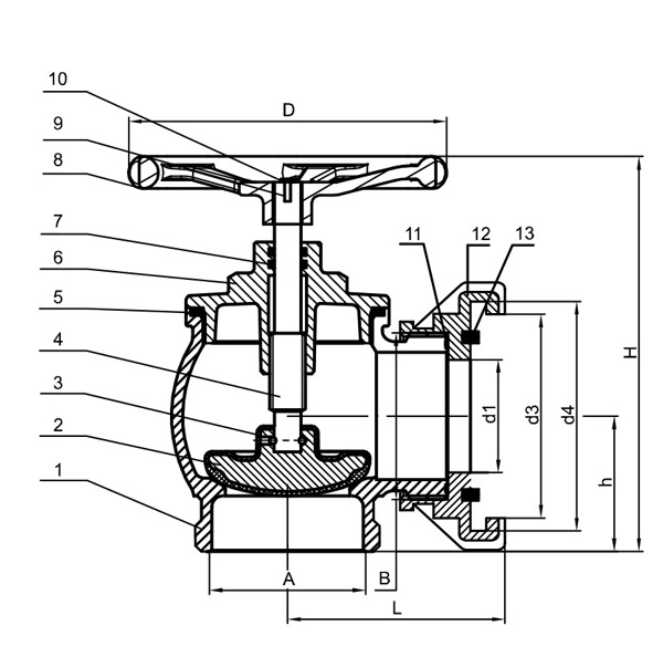 Van góc có ngàm DN50 SHINYI FHIX 0050 4