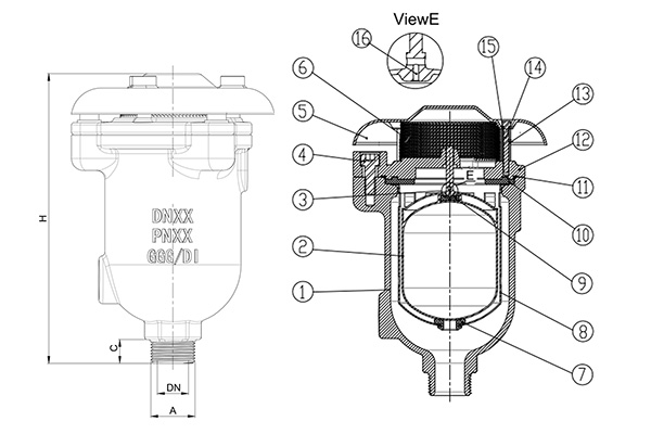 Van xả khí kép nối ren SHINYI ARCT 1