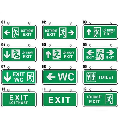 Đèn exit thoát hiểm dạ quang 3A EXDQ-001