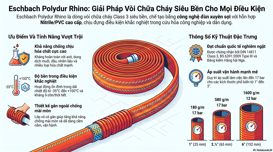 Vòi chữa cháy chuyên dụng Eschbach Polydur Rhino