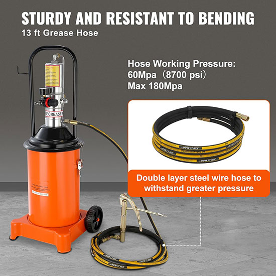 Thùng bơm mỡ bò bằng khí nén 12L ASAKI AK 1076 3