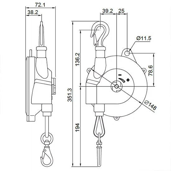 Palăng cân bằng lò xo 3 5 kg SB 5K