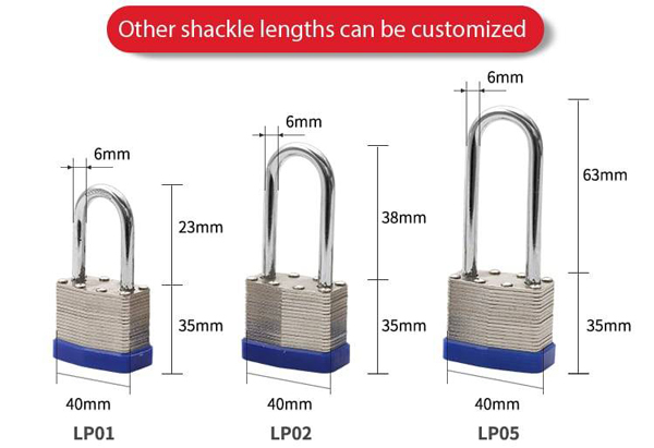 Ổ khóa nhiều lớp chống thấm bằng thép còng khóa LOCKEY LP01 1